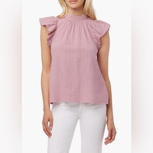 Joe's Jeans Cotton Gauze Flutter Sleeve Top